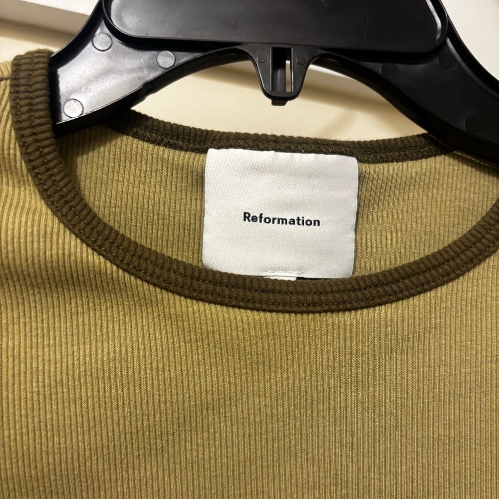 Nwt Reformation Cropped Tee ribbed perfect t xs - Picture 2 of 2